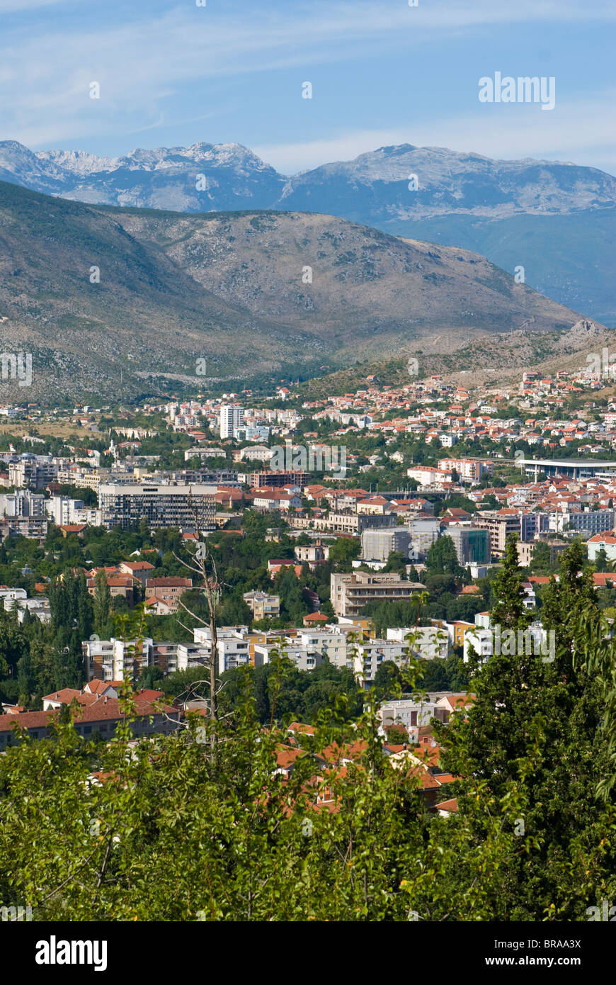 Blick über die Stadt von Mostar, Bosnien-Herzegowina, Europa Stockfoto