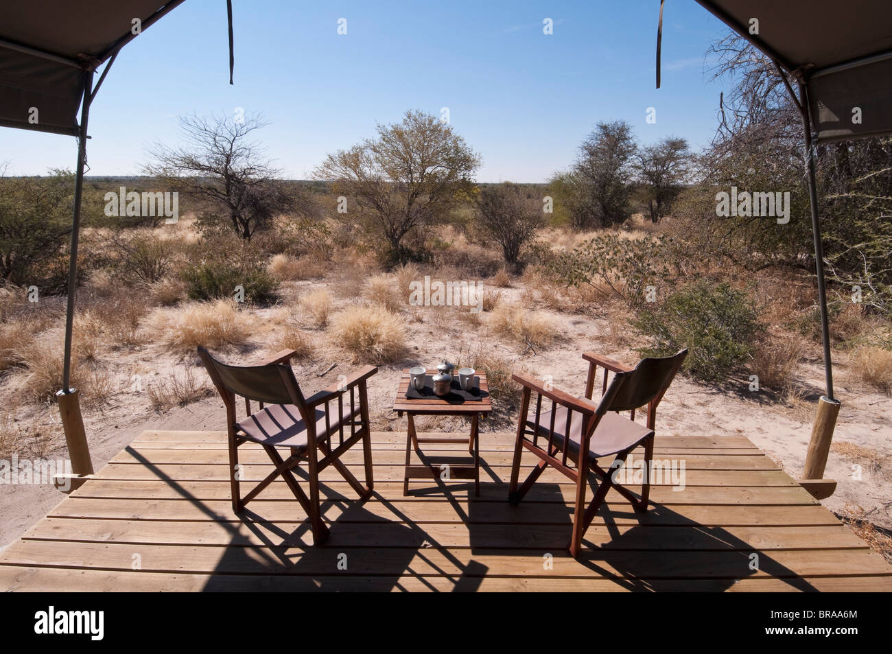 Kalahari Plains Camp, Deception Valley, Central Kalahari Game Reserve, Botswana, Afrika Stockfoto