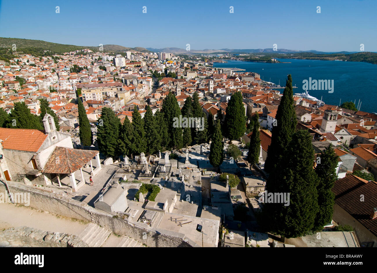 Blick über die Altstadt von Sibenik, Kroatien, Europa Stockfoto