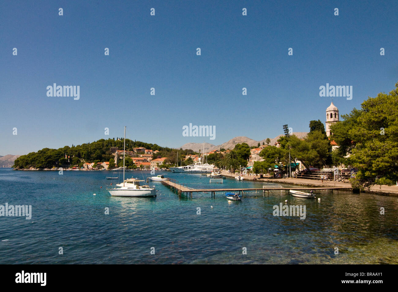 Bucht von der Stadt Cavtat, Kroatien, Europa Stockfoto Bucht von der Stadt Cavtat, Kroatien, Europa Stockfoto