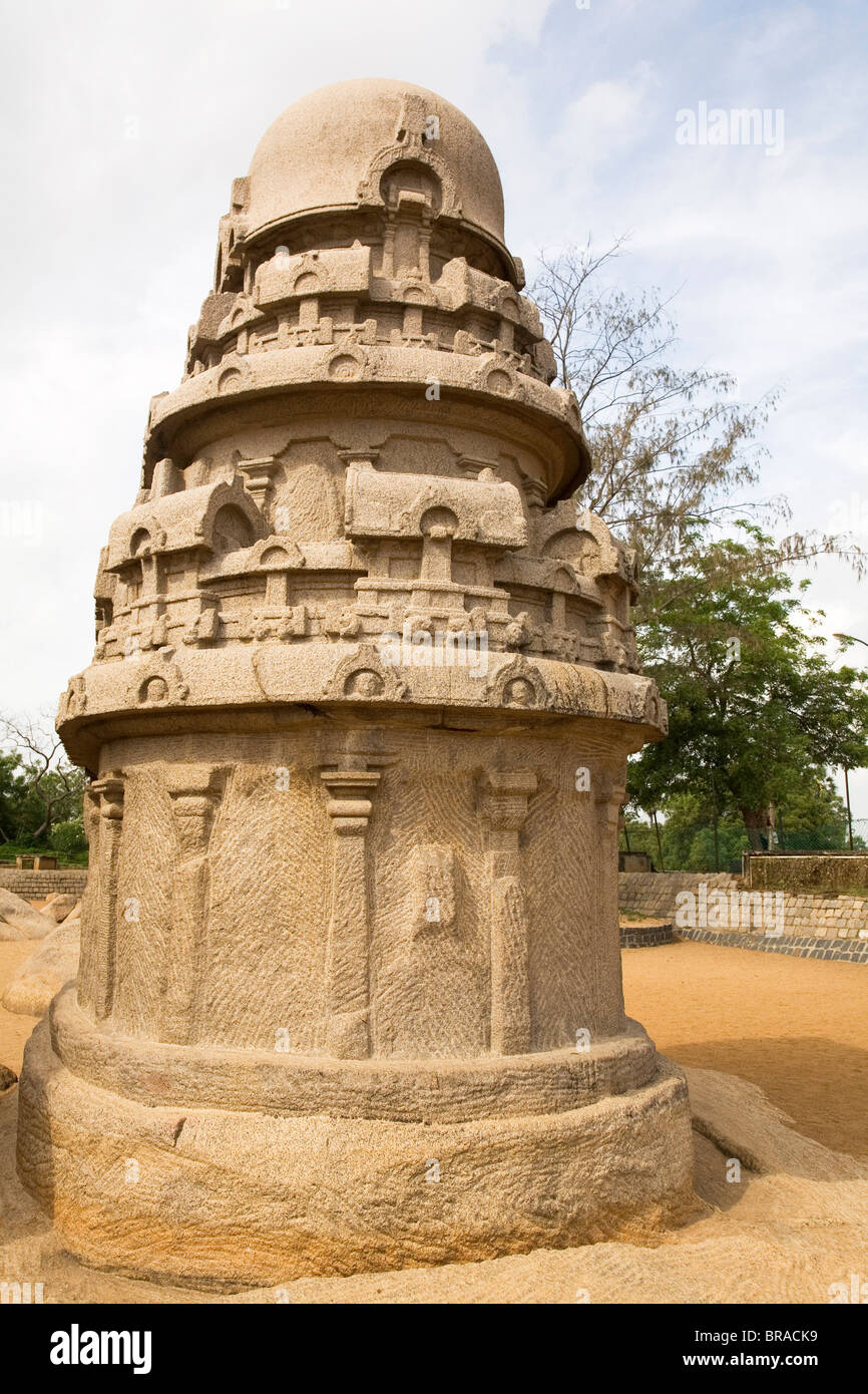 Nakul Sahdeva Ratha in der fünf Rathas (Panch Rathas) Anlage in Mahabalipuram (Mamallapuram), UNESCO, Tamil Nadu, Indien Stockfoto Nakul Sahdeva Ratha in der fünf Rathas (Panch Rathas) Anlage in Mahabalipuram (Mamallapuram), UNESCO, Tamil Nadu, Indien Stockfoto