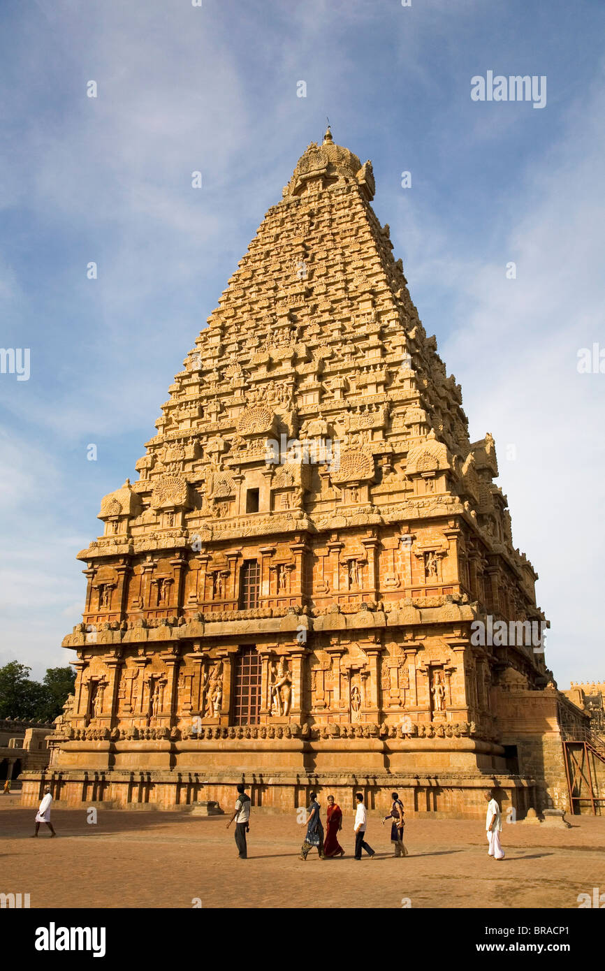 Die Gopuram der Bridhadishwara Tempel (Bridhadeeshwara) (großen Chola Tempel), Thanjavur, UNESCO, Tamil Nadu, Indien Stockfoto