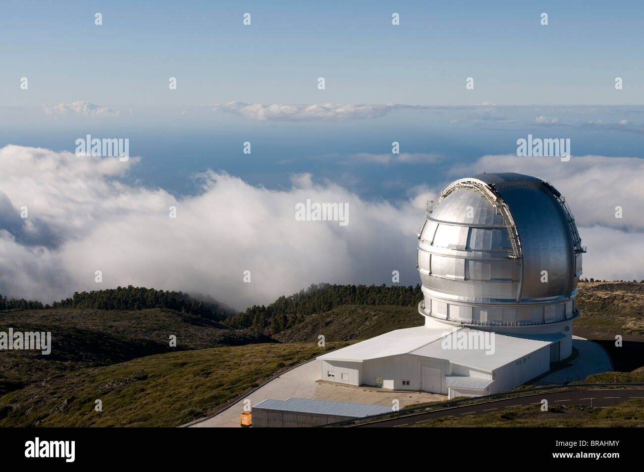 Sternwarte an Spitze des Taburiente, La Palma, Kanarische Inseln, Spanien, Europa Stockfoto