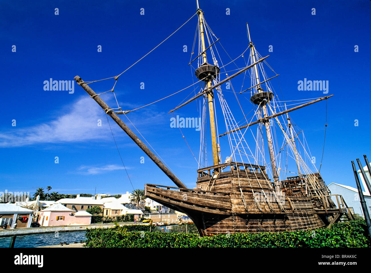 Historische alte Schiff gebaut die berühmten Erweckungserlebnis 1609 auf St Georges Insel Bermuda Stockfoto