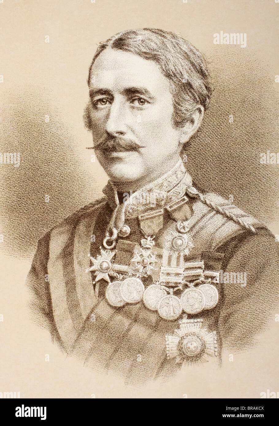 Feldmarschall Garnet Joseph Wolseley, 1. Viscount Wolseley 1833 bis 1913. Britischer Offizier. Hier als allgemeine gesehen. Stockfoto