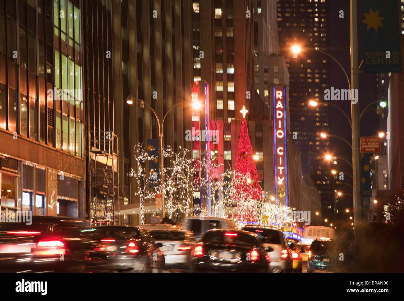 New York City bei Nacht, New York, Vereinigte Staaten von Amerika, Nordamerika Stockfoto
