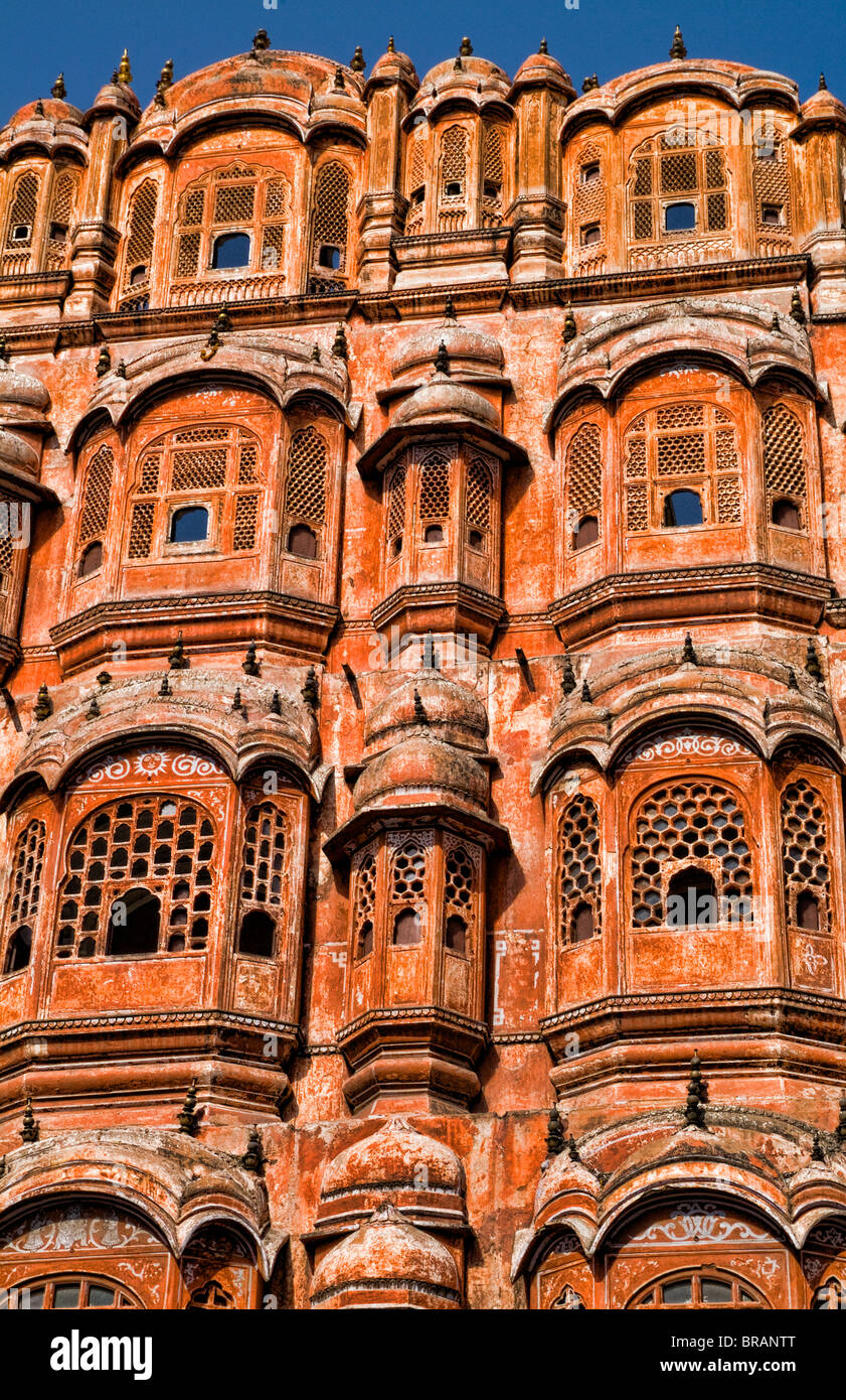 Berühmten Windpalast in Innenstadt von der rosa Stadt Jaipur in Rajasthan Indien Stockfoto