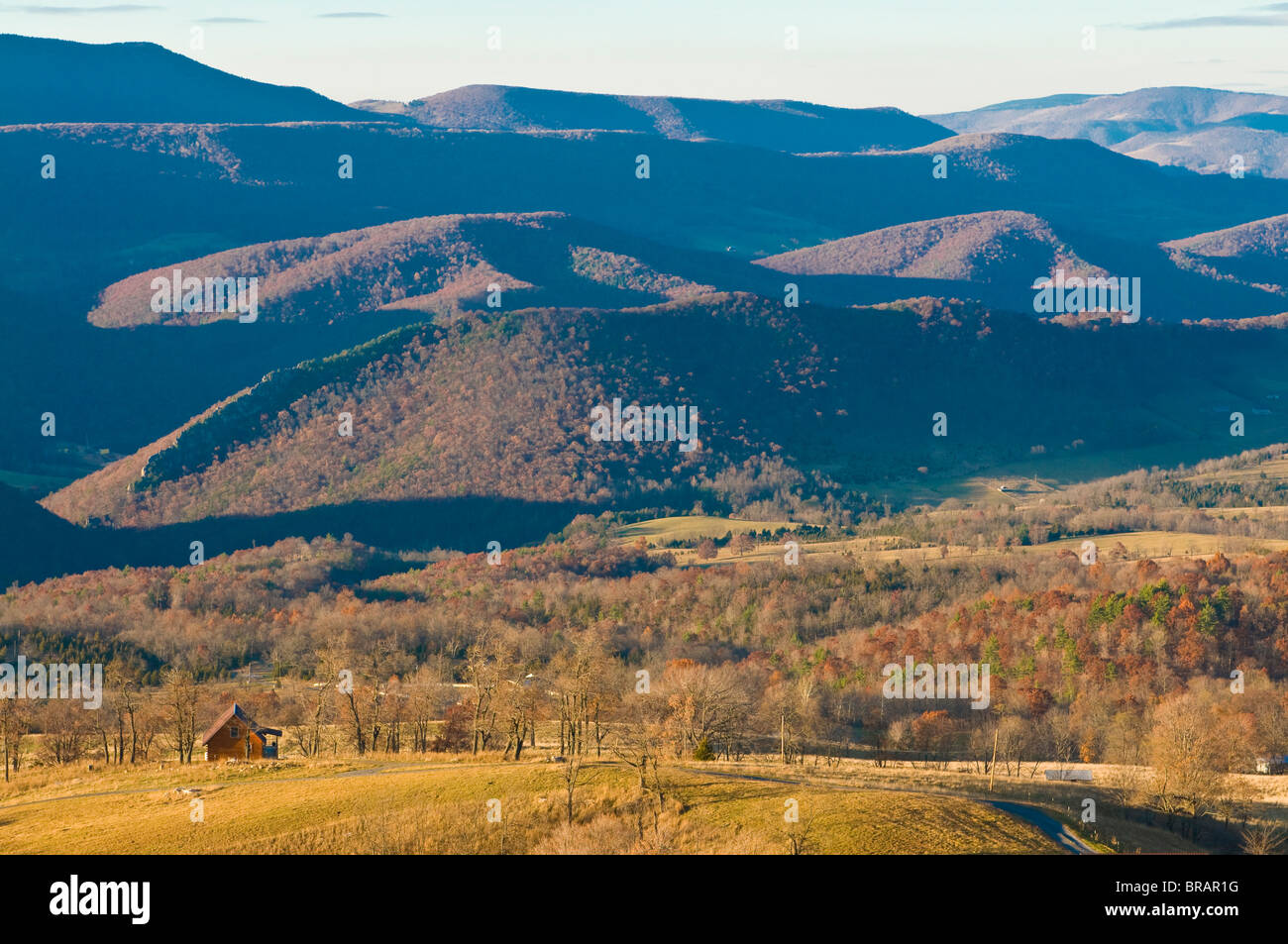 Schönen Laub in den Indian Summer, Allegheny Mountains, West Virginia, Vereinigte Staaten von Amerika, Nordamerika Stockfoto