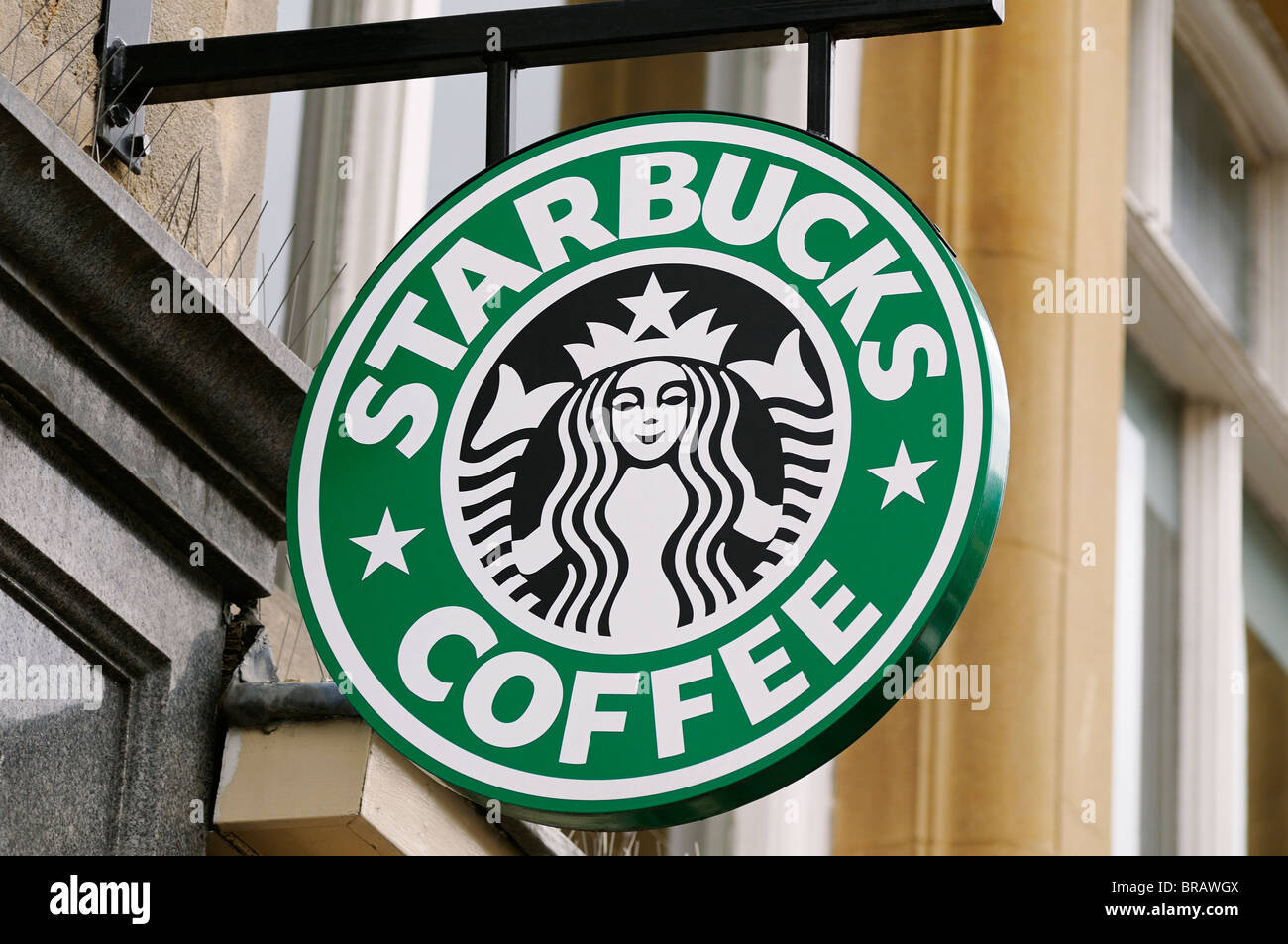 Starbucks Zeichen, Oxford, UK. Stockfoto