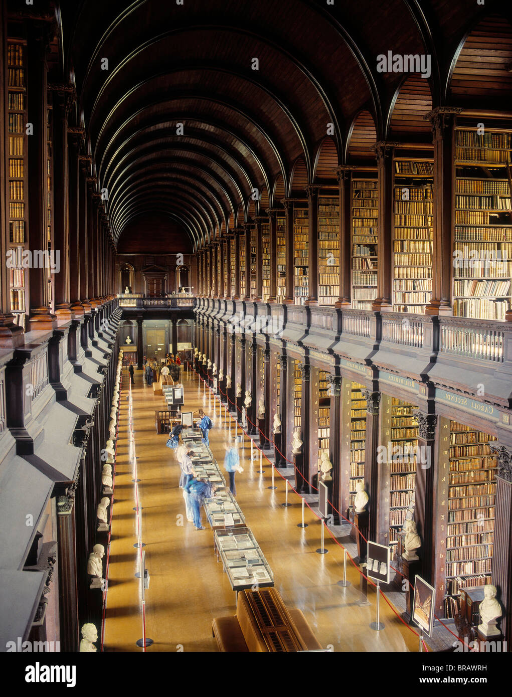 Langer Raum Bibliothek, Trinity College, Dublin, Irland Stockfoto