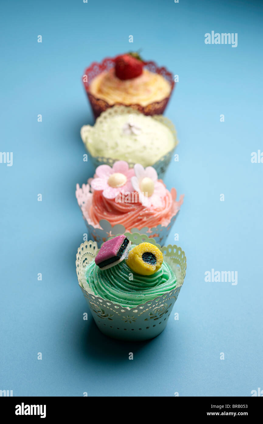 Vier Cupcakes Stockfoto