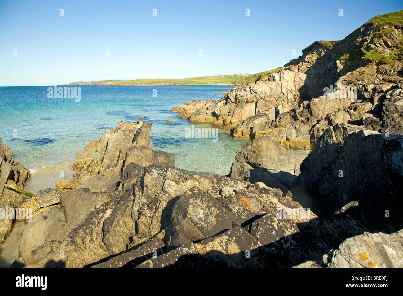 Sandstrand, Bay Scousburgh, Shetland-Inseln, Schottland Stockfoto