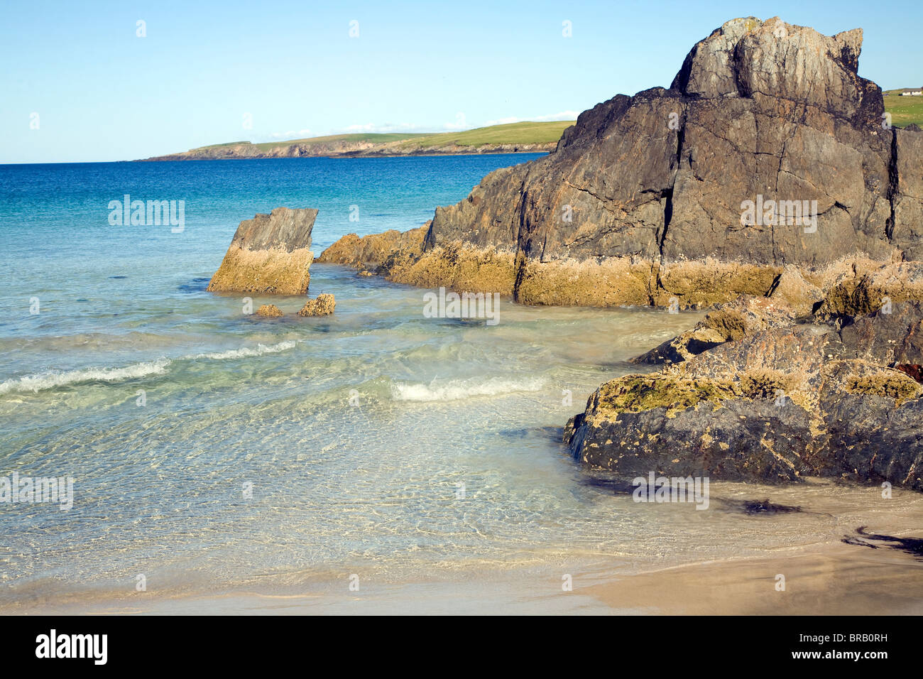 Sandstrand, Bay Scousburgh, Shetland-Inseln, Schottland Stockfoto