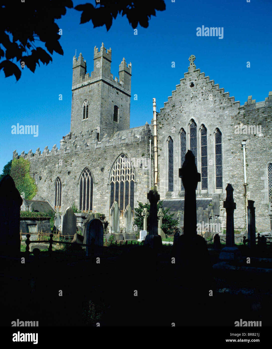 Str. Marys Kathedrale, Limerick City, Co Limerick, Irland; Blick auf Kirchhof Stockfoto