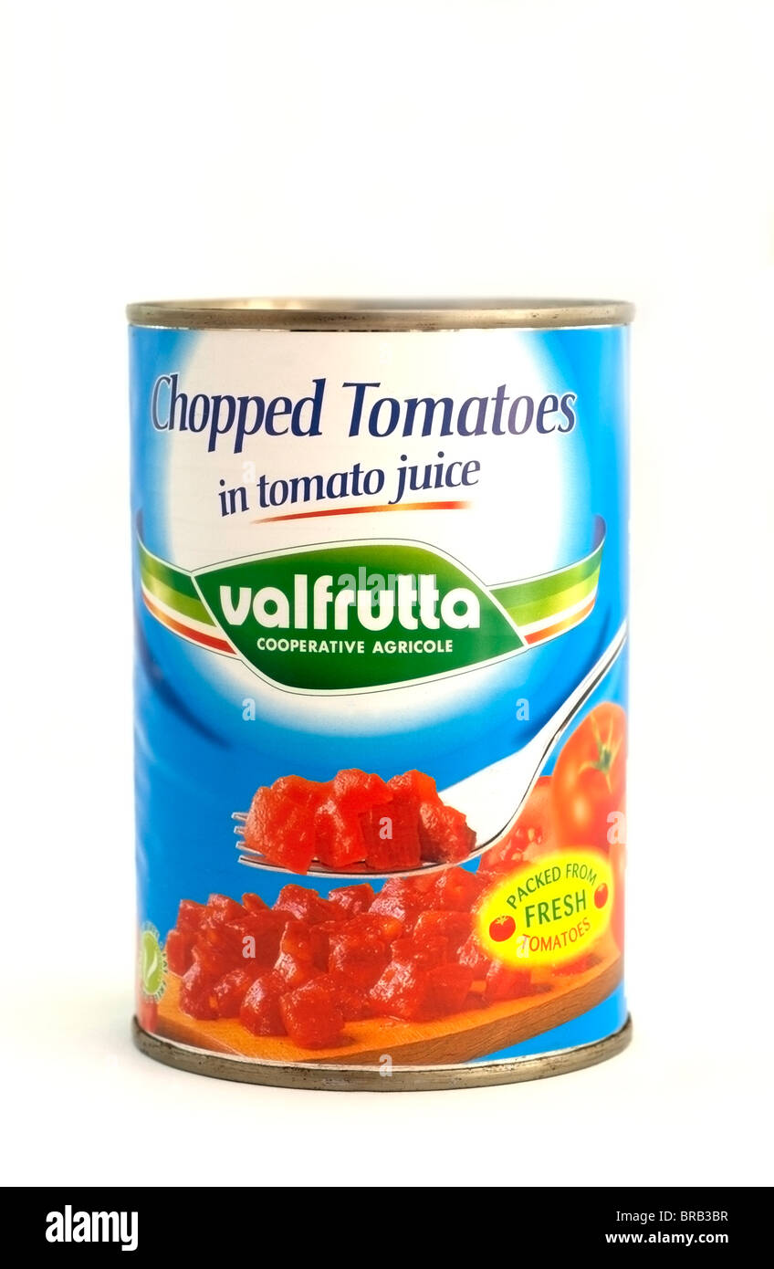 Dose gehackte Tomaten Stockfoto