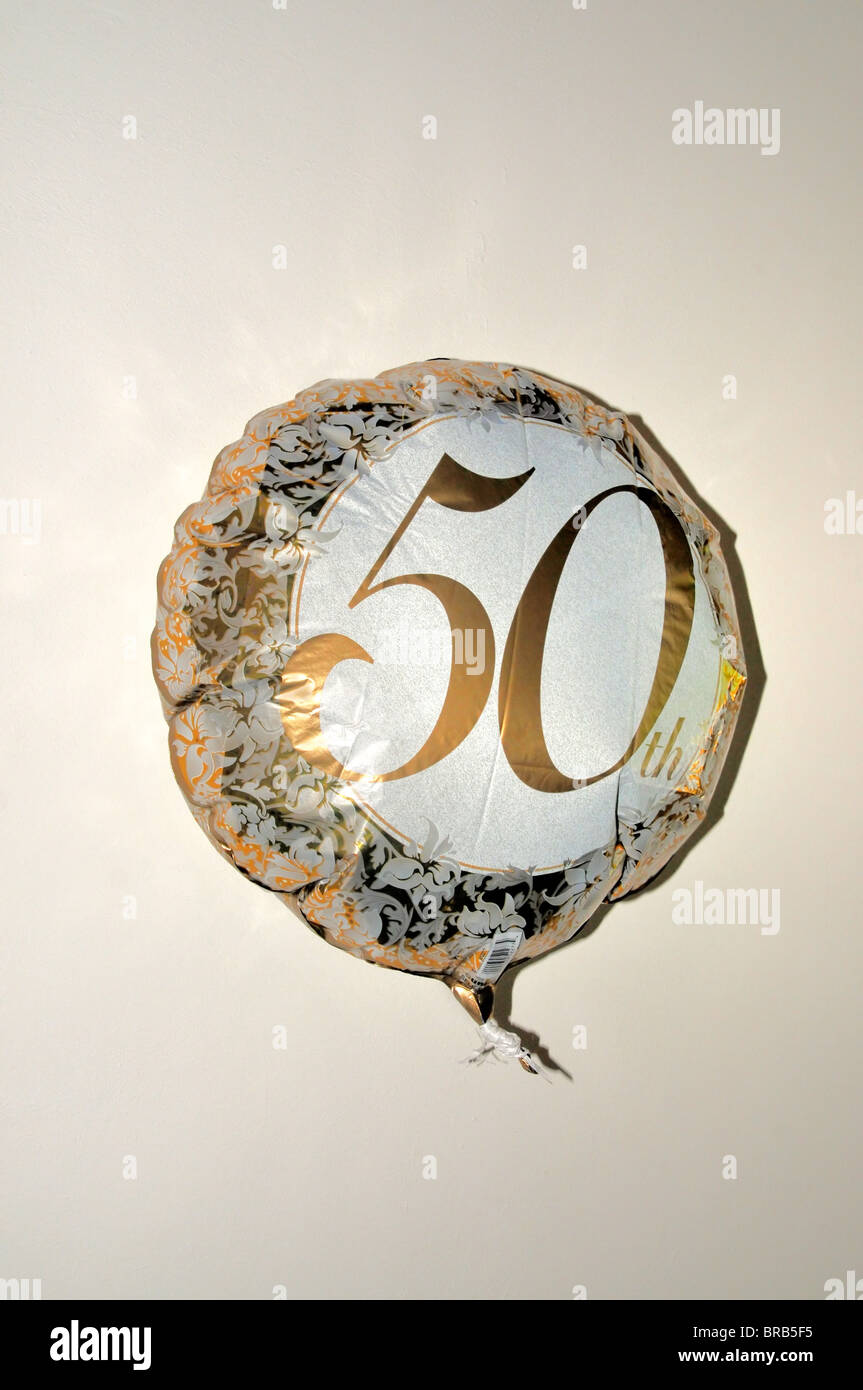 Ein 50. Geburtstag-Partei-Ballon. Stockfoto