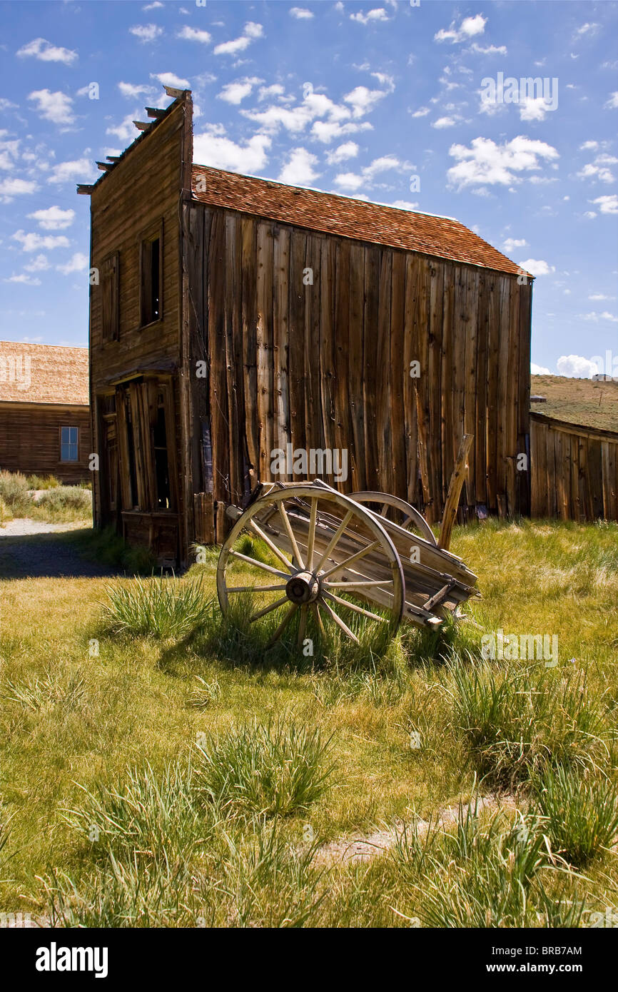 An seiner Spitze gesäumt 65 Saloons Meile lange Main Street in Bodie, Kalifornien. Jetzt ist es eine Geisterstadt in der Sierra Nevada Mtns. Stockfoto