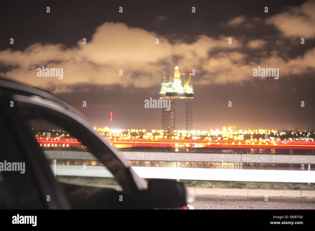 Anzeigen von Fife Ölplattform Stockfoto