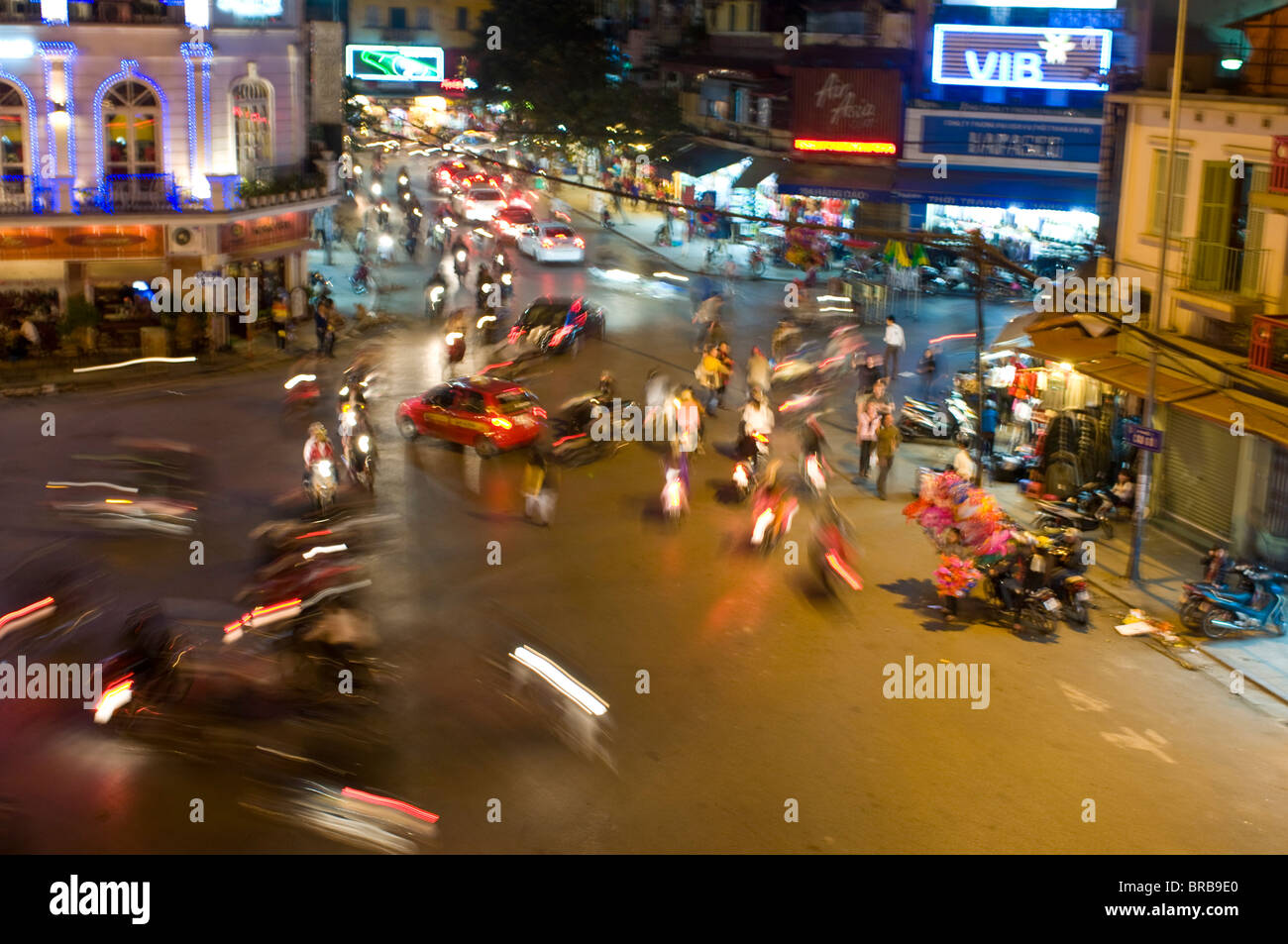 Dichten Verkehr, Hanoi, Vietnam, Indochina, Südostasien, Asien Stockfoto