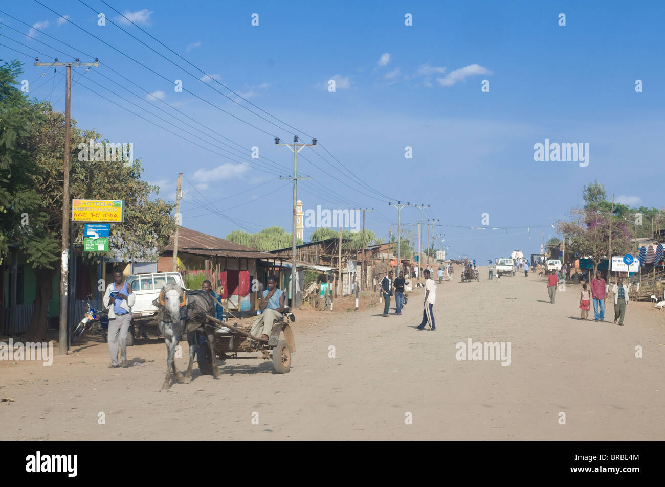 Stadt-Szene in Yabello, Südäthiopien Stockfoto