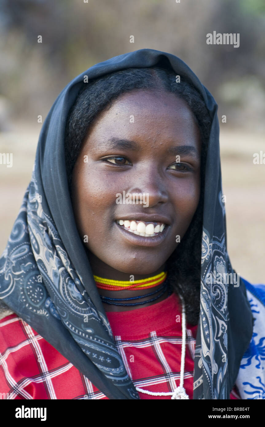 Junge Muslimin, Yabello, Äthiopien Stockfoto
