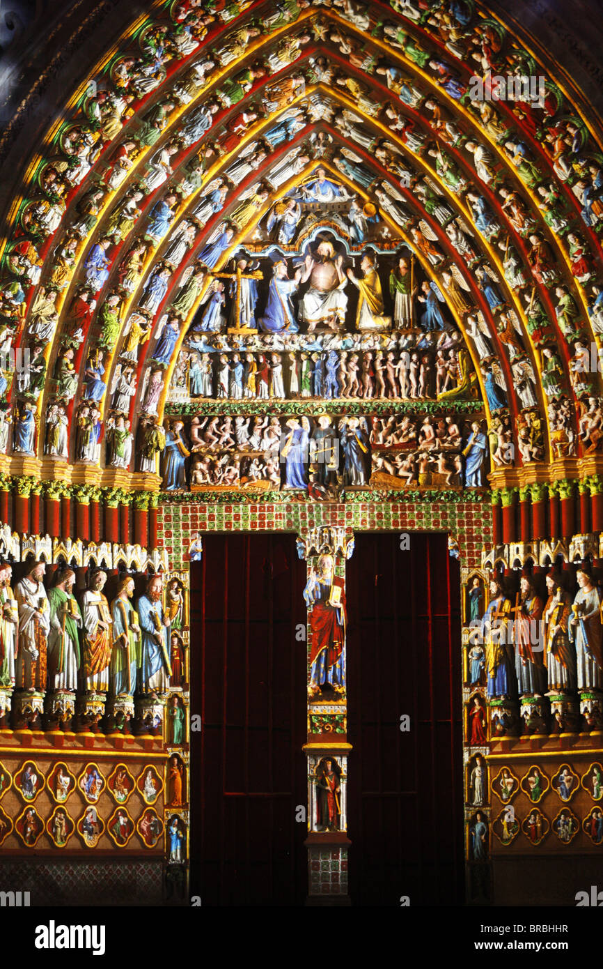 Letzte Urteil Tor, Kathedrale von Amiens, UNESCO-Weltkulturerbe, Amiens, Somme, Frankreich Stockfoto