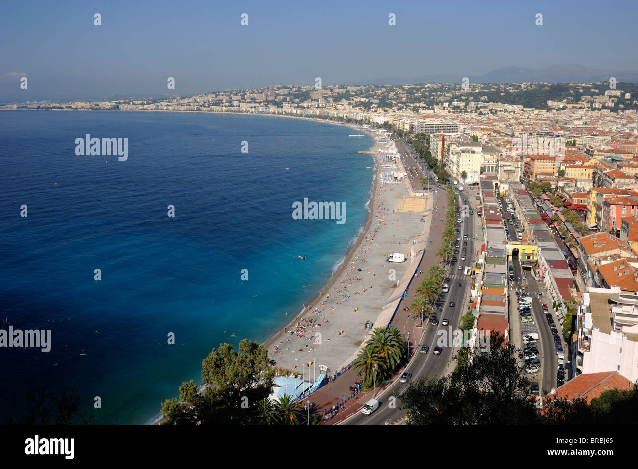 Frankreich, Nizza, Strand und Promenade des Anglais Stockfoto