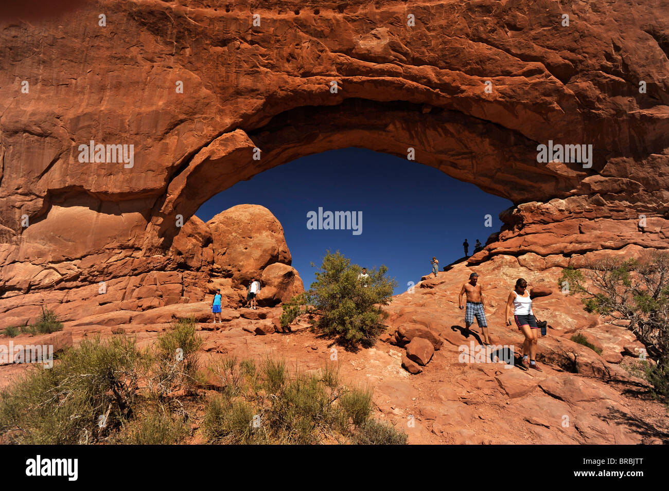 Menschen im Arches National Park Utah USA Stockfoto