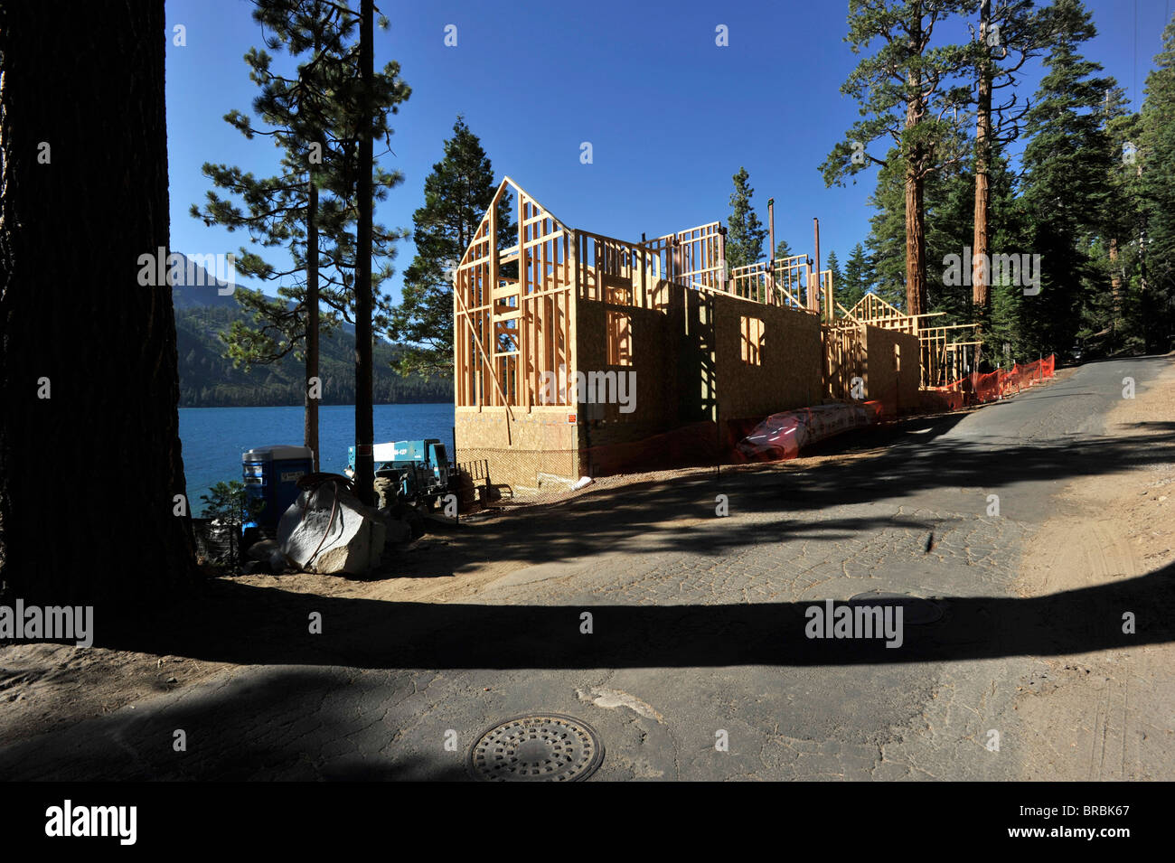 Baustelle gefallen Blatt Lake Kalifornien Stockfoto