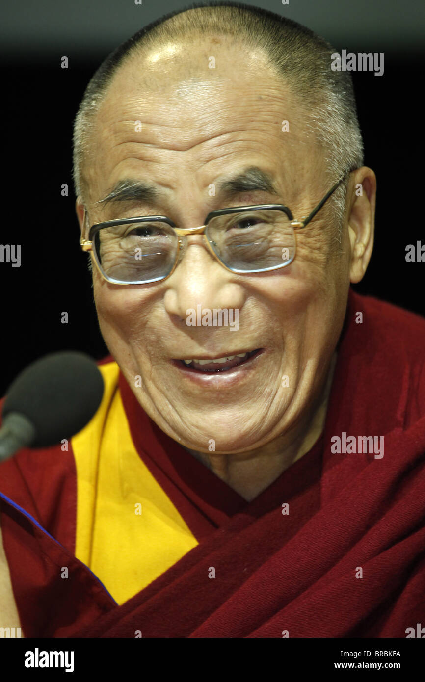 H.h. Dalai Lama in Paris-Bercy, Frankreich Stockfoto
