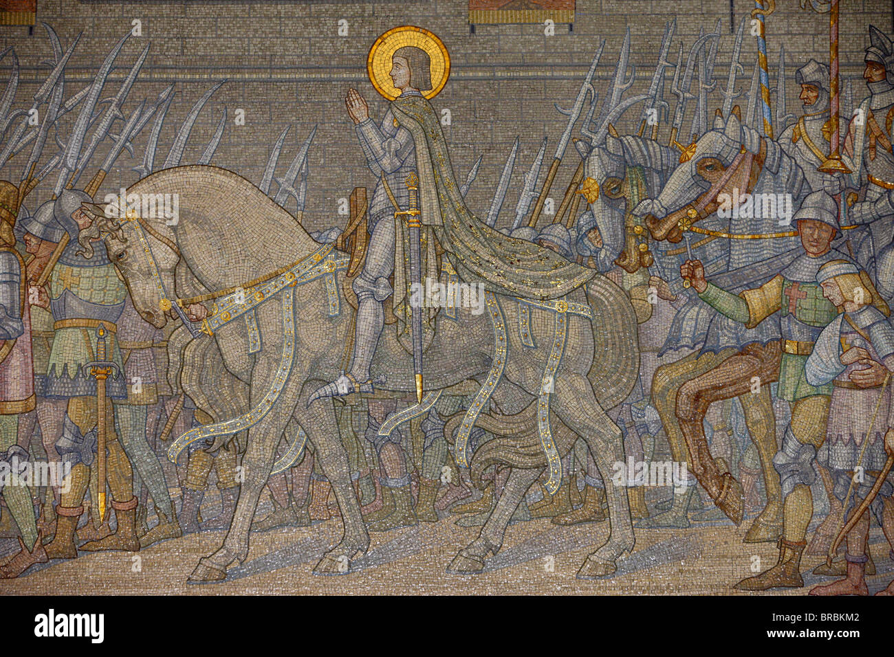 Mosaik von Jeanne d ' Arc entdeckt im Jahre 1917, Basilika Fourvière, Lyon, Rhone, Frankreich Stockfoto