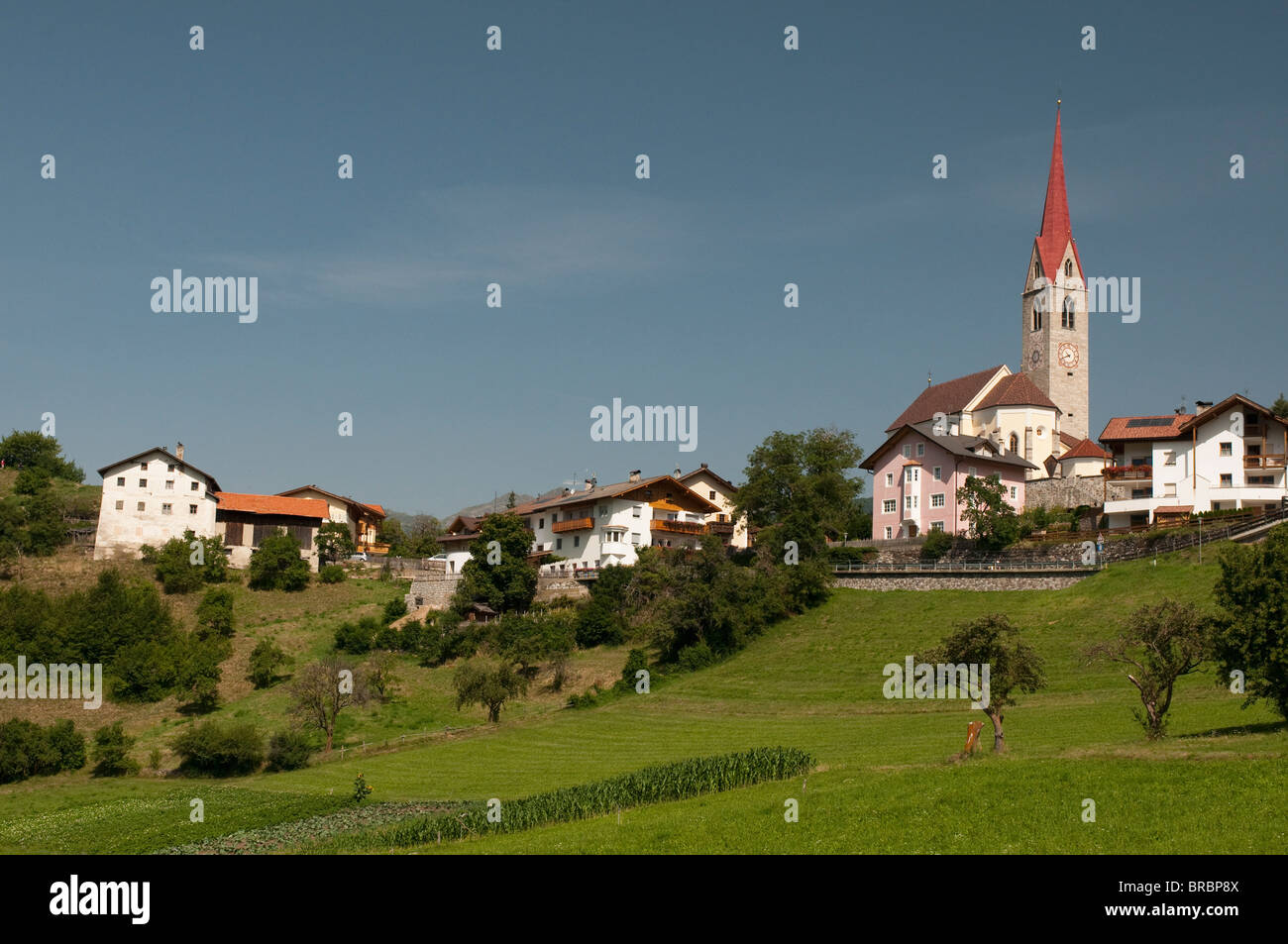 Tiso, Villnösser Tal (Villnoss), Dolomiten, Trentino Alto Adige, South Tyrol, Italien Stockfoto