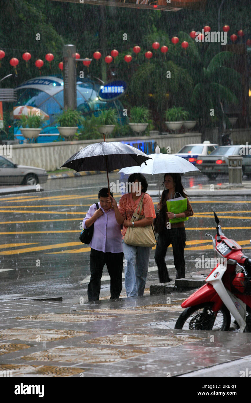Monsun-Regen, Kuala Lumpur, Malaysia, Südosten Asi Stockfoto