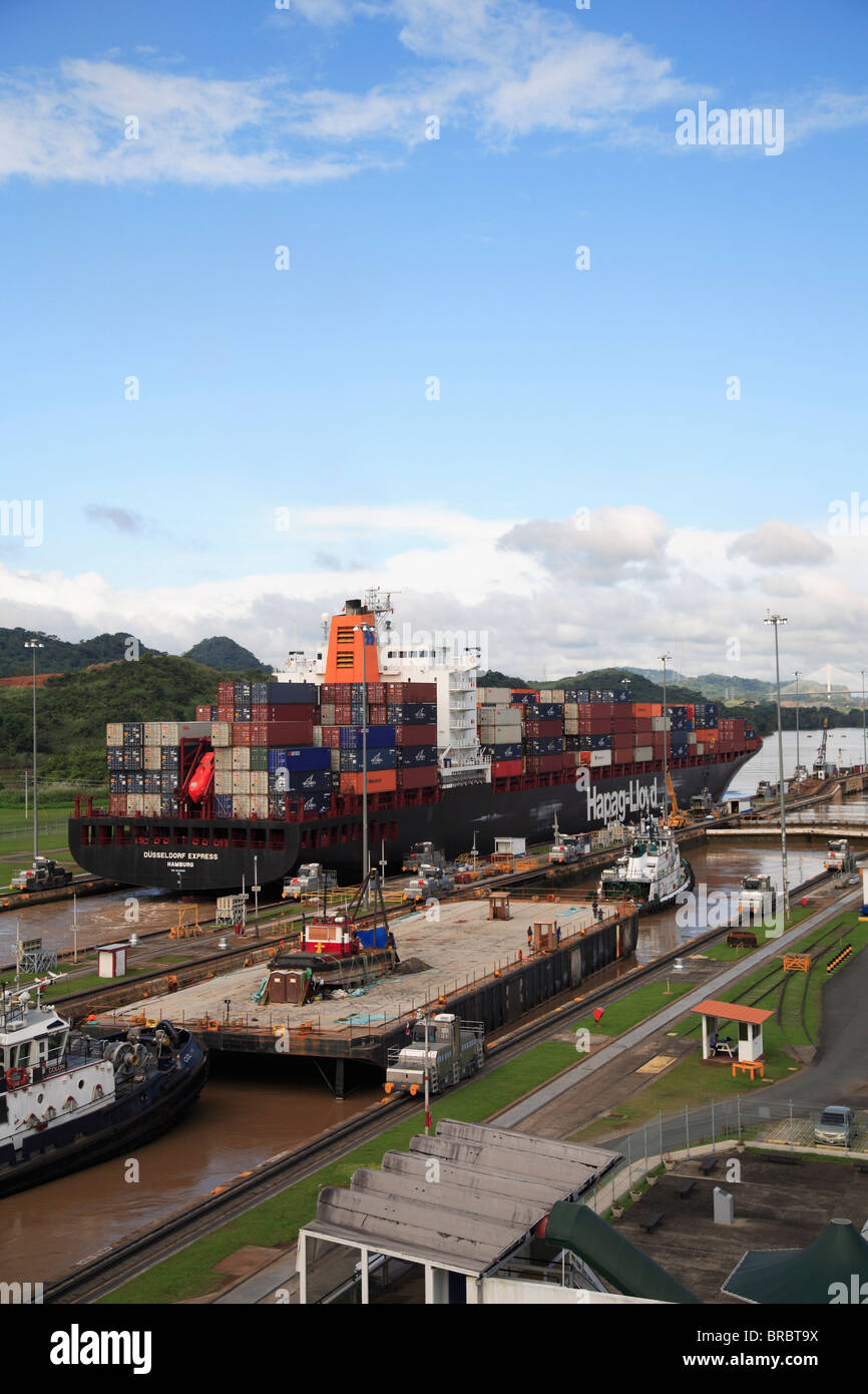 Miraflores-Schleusen, Panamakanal, Panama, Mittelamerika Stockfoto