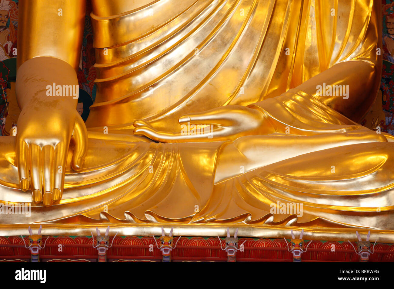Sakyamuni Buddha, Haupthalle, Jogyesa Tempel, Seoul, Südkorea Stockfoto