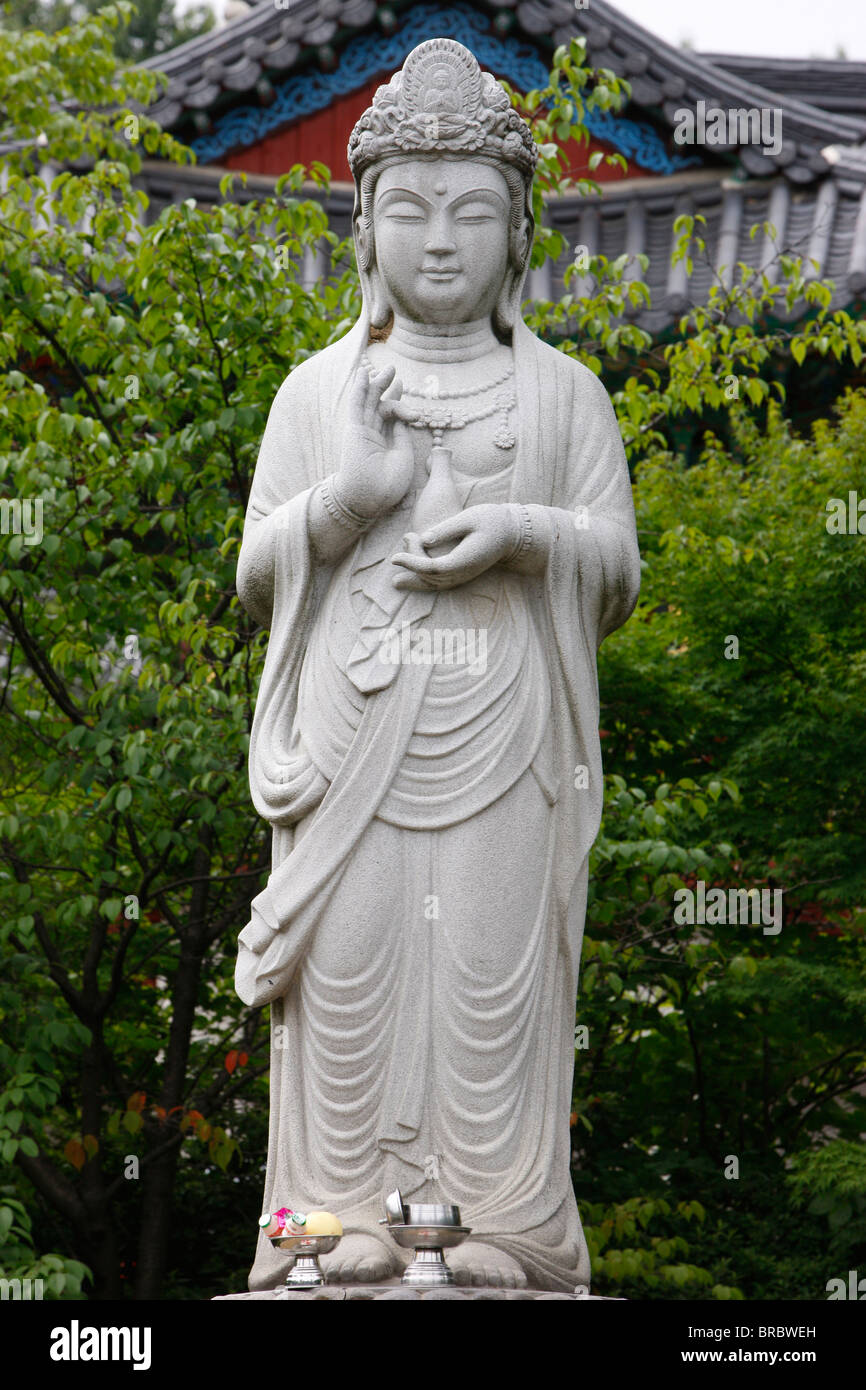 Der Bodhisattva des Mitgefühls, Bongeunsa-Tempel, Seoul, Südkorea Stockfoto