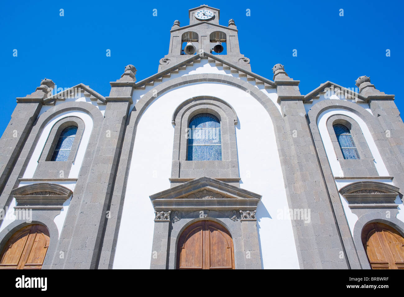 Santa Lucia Kirche, Fataga, Gran Canaria, Kanarische Inseln, Spanien, Atlantik Stockfoto
