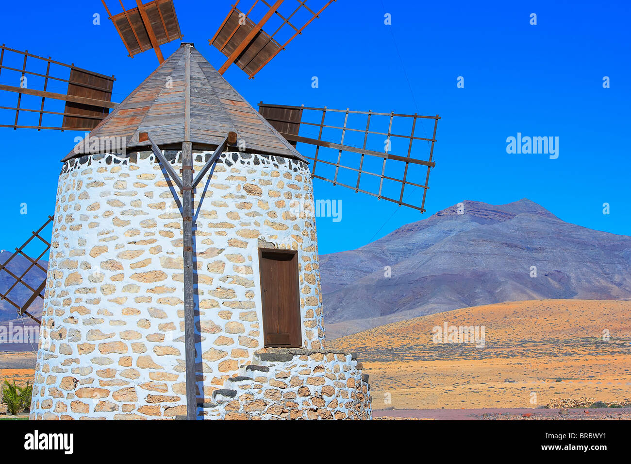 Alte Windmühle, Tefia, Fuerteventura, Kanarische Inseln, Spanien Stockfoto