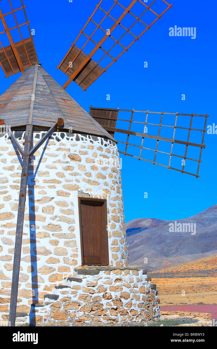 Alte Windmühle, Tefia, Fuerteventura, Kanarische Inseln, Spanien Stockfoto