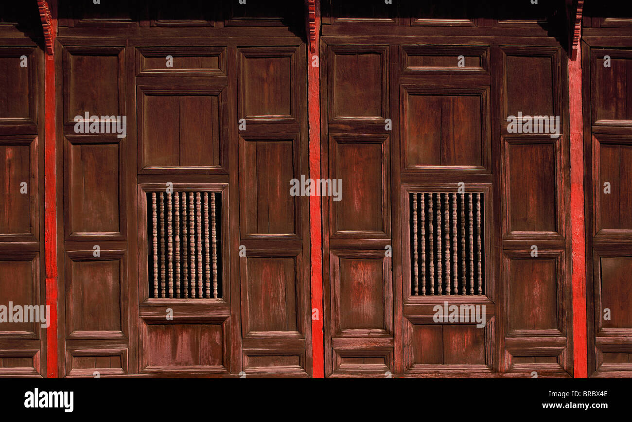 Holzplatten, Wat Pantao, ein klassisches Beispiel von Lanna (Nord Thai) Architektur, Chiang Mai, Thailand Stockfoto