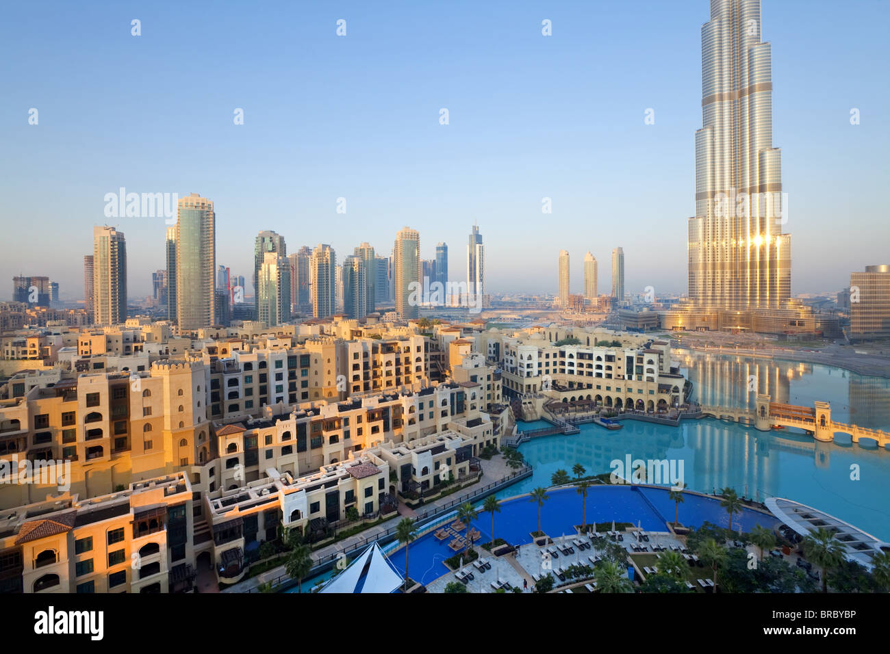 Der Burj Khalifa, abgeschlossen im Jahr 2010, höchsten Bauwerk der Welt, Dubai, Vereinigte Arabische Emirate Stockfoto