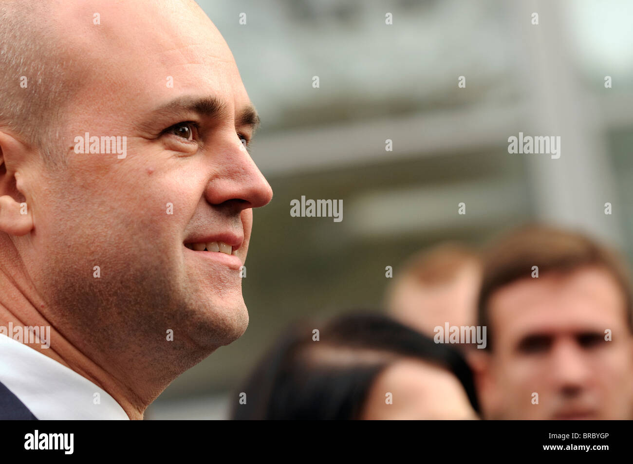 Fredrik Reinfeldt, Premierminister von Schweden bei Wahlen 2010 Stockfoto