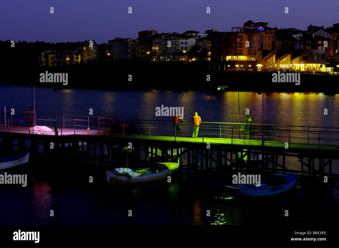Platz für Boote in Ahtopol - südlichen Schwarzmeerküste Bulgariens. Stockfoto