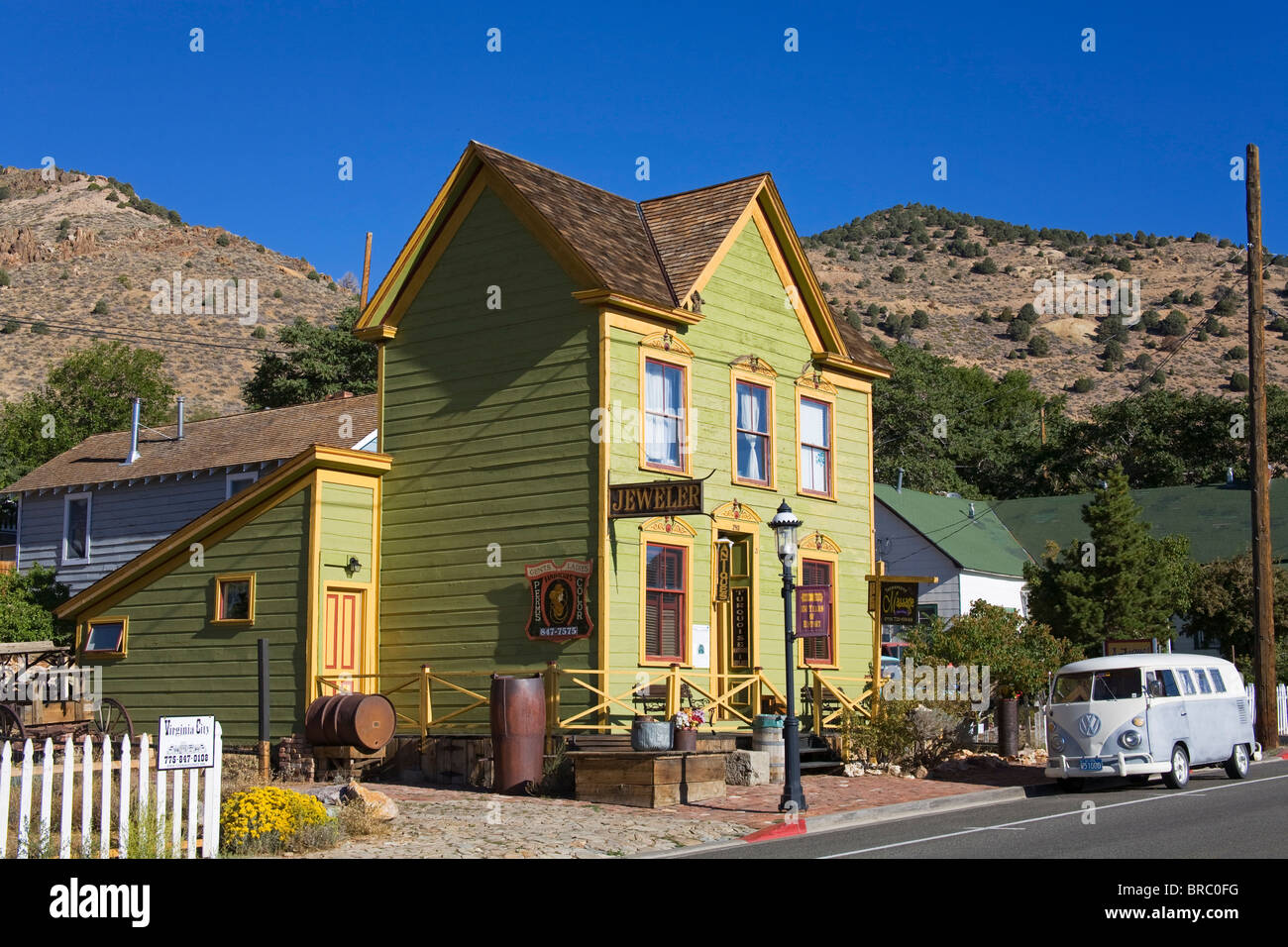 Antiquitätengeschäft in Virginia City, Nevada, USA Stockfoto