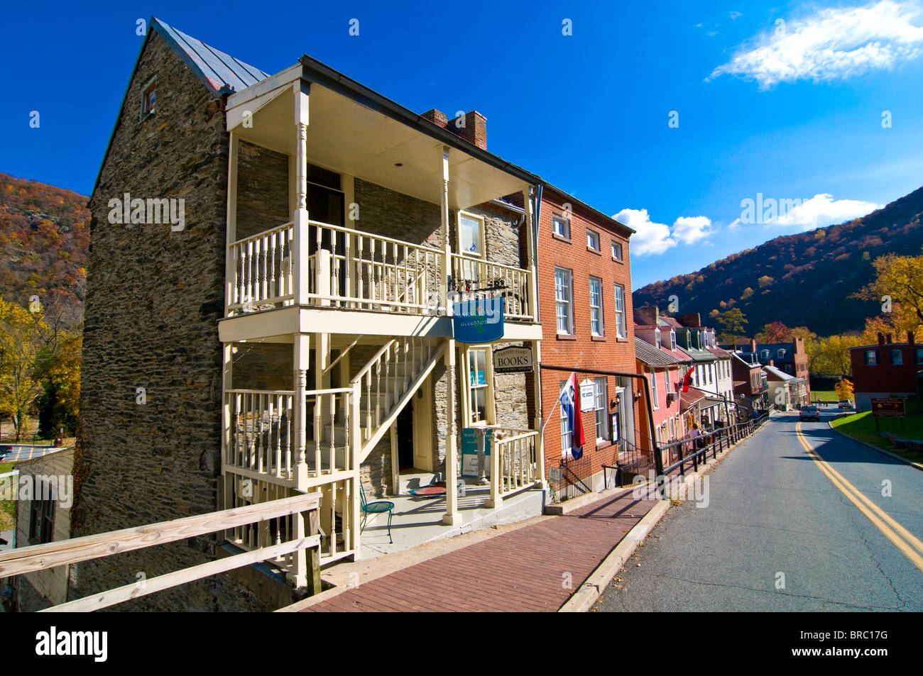 Blick auf die Stadt von Harpers Ferry, West Virginia, USA Stockfoto