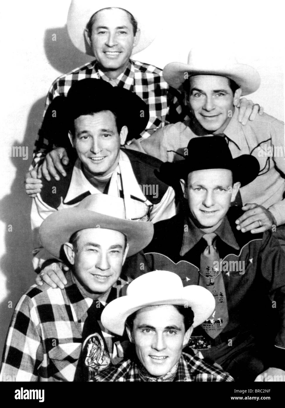 SONS OF THE PIONEERS uns Country und Western-Gruppe mit Roy Rogers Mitte links Stockfoto