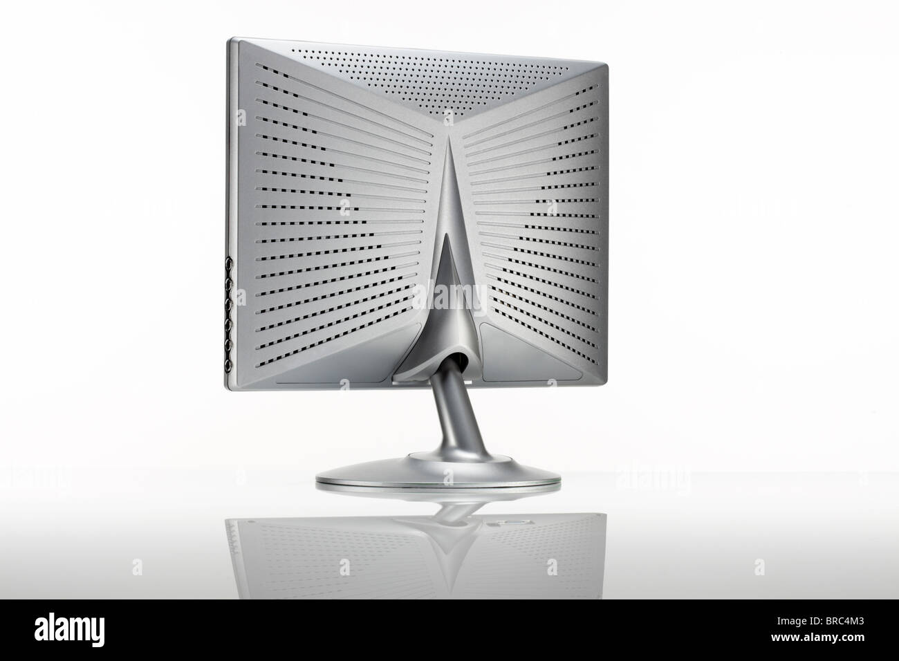 Silber LCD-Monitor, Rückansicht Stockfoto