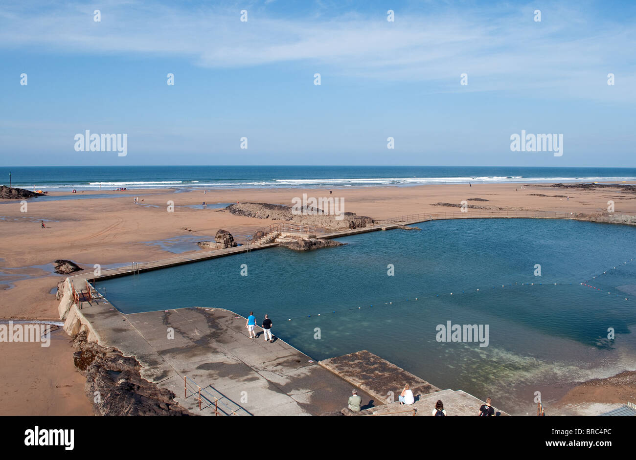 am Meer-Pool am Summerleaze Beach in Bude, Cornwall, uk Stockfoto