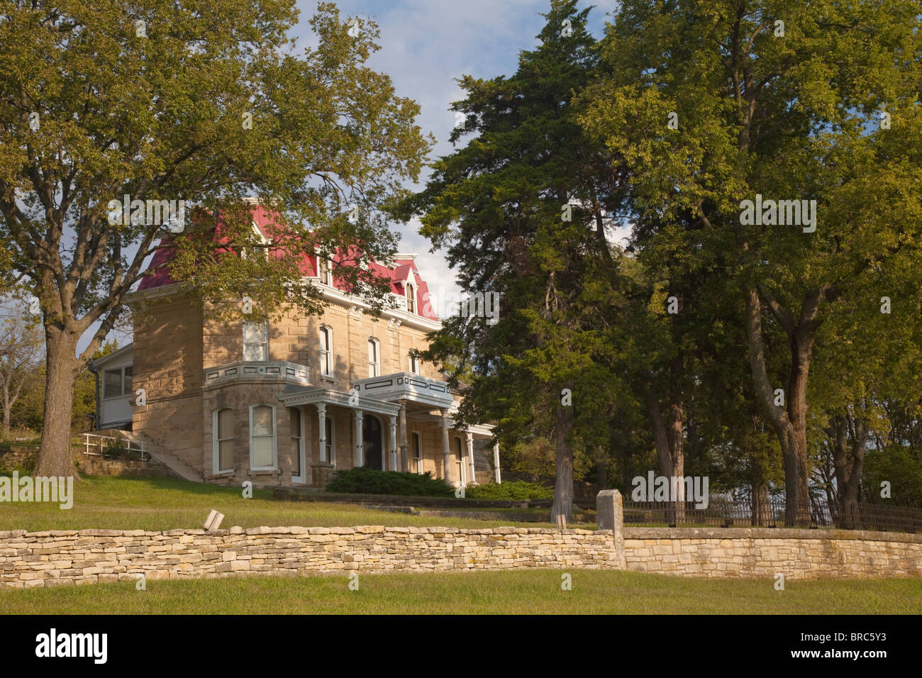Historisches Haus, Tallgrass Prairie National Preserve, Kansas Stockfoto
