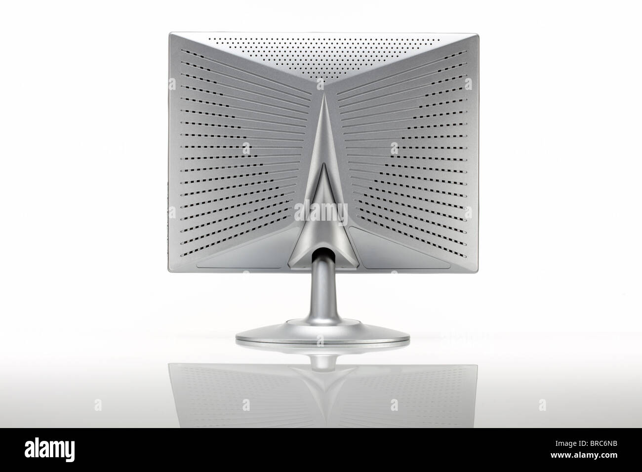 Silber LCD-Monitor, Rückansicht Stockfoto